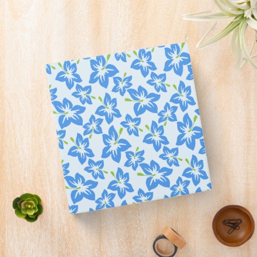 Blue Hibiscus Blue Flowers Pattern Of Flowers 3 Ring Binder