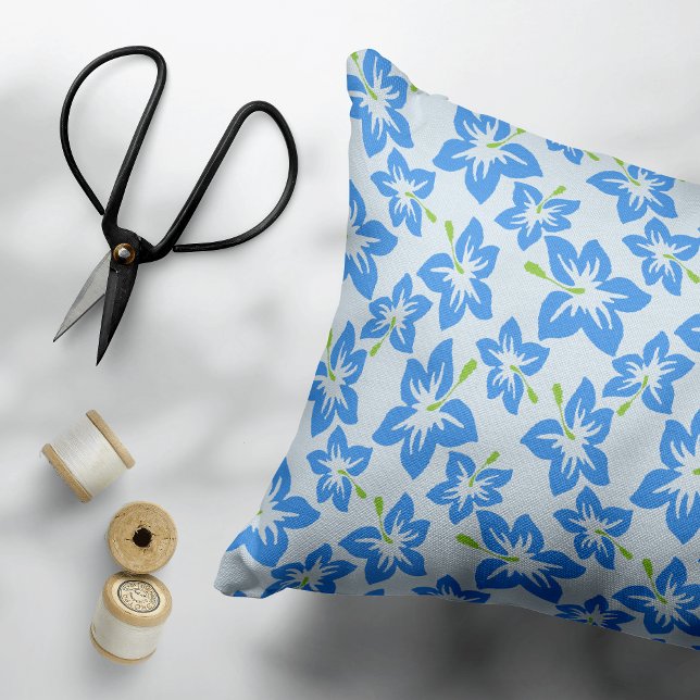 Blue Hibiscus, Blue Flowers, Pattern Of Flowers Accent Pillow (Creator Uploaded)