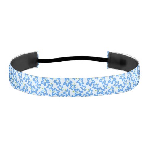 Blue Hibiscus Blue Flowers Pattern Of Flowers Athletic Headband