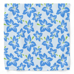 Blue Hibiscus, Blue Flowers, Pattern Of Flowers Bandana