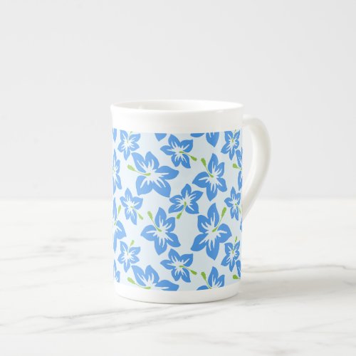 Blue Hibiscus Blue Flowers Pattern Of Flowers Bone China Mug