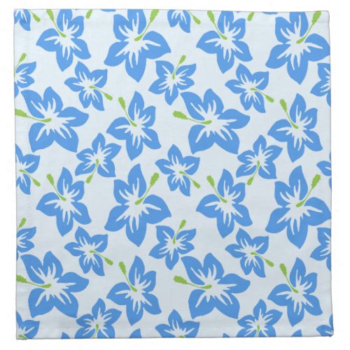 Blue Hibiscus Blue Flowers Pattern Of Flowers Cloth Napkin