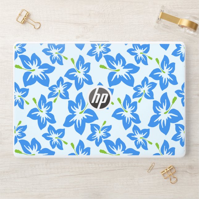 Blue Hibiscus, Blue Flowers, Pattern Of Flowers HP Laptop Skin (Desk)