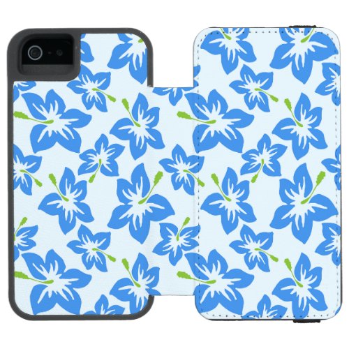 Blue Hibiscus Blue Flowers Pattern Of Flowers iPhone SE55s Wallet Case