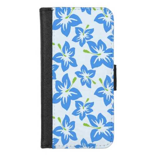 Blue Hibiscus Blue Flowers Pattern Of Flowers iPhone 87 Wallet Case