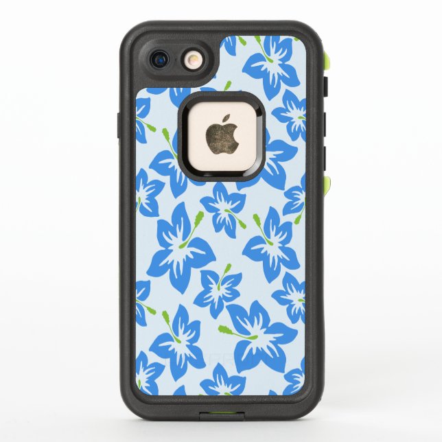 Blue Hibiscus, Blue Flowers, Pattern Of Flowers LifeProof iPhone Case (Back)