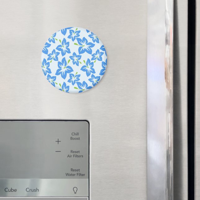 Blue Hibiscus, Blue Flowers, Pattern Of Flowers Magnet (In Situ (Fridge))