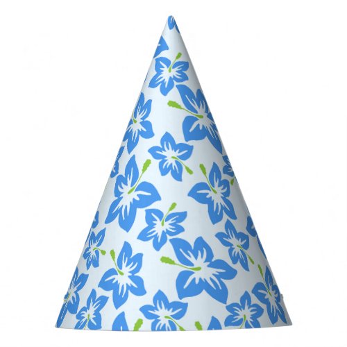 Blue Hibiscus Blue Flowers Pattern Of Flowers Party Hat