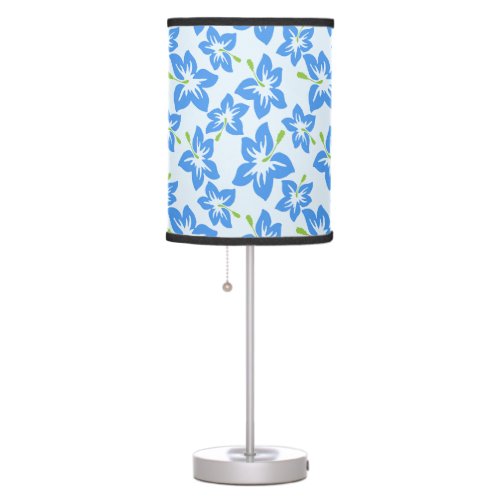 Blue Hibiscus Blue Flowers Pattern Of Flowers Table Lamp