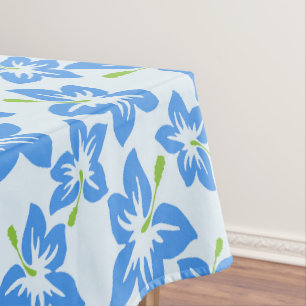 Blue Hibiscus, Blue Flowers, Pattern Of Flowers Tablecloth