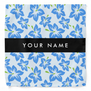 Blue Hibiscus, Blue Flowers, Your Name Bandana