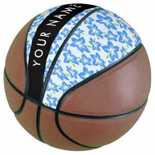 Blue Hibiscus, Blue Flowers, Your Name Basketball
