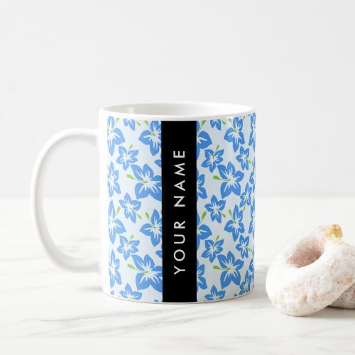 Blue Hibiscus Blue Flowers Your Name Coffee Mug