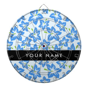 Blue Hibiscus, Blue Flowers, Your Name Dart Board