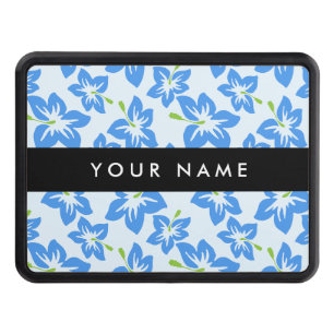 Blue Hibiscus, Blue Flowers, Your Name Hitch Cover