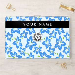 Blue Hibiscus, Blue Flowers, Your Name HP Laptop Skin