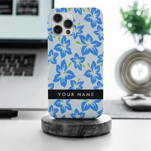 Blue Hibiscus Blue Flowers Your Name iPhone 15 Pro Max Case