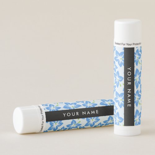 Blue Hibiscus Blue Flowers Your Name Lip Balm