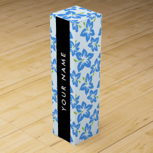 Blue Hibiscus, Blue Flowers, Your Name Wine Box