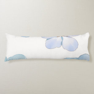 Blue hibiscus body pillow