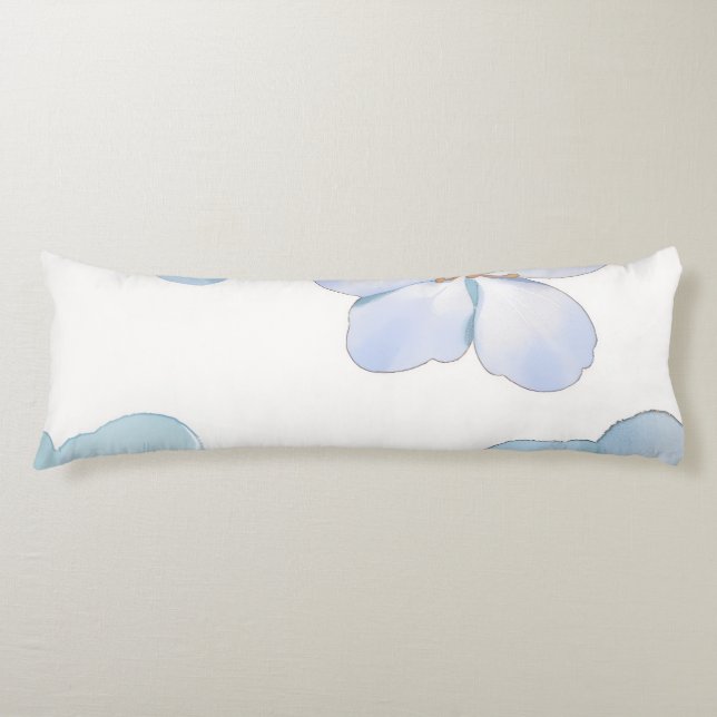 Blue hibiscus  body pillow (Front)