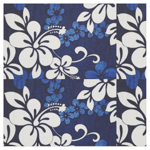 blue hibiscus fabric | Zazzle