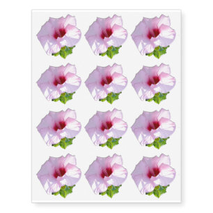 Blue Hibiscus Flower Blossom Temporary Tattoos