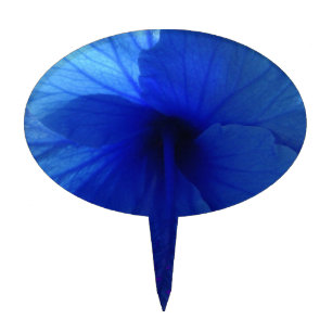 Blue Hibiscus Flower Cake Topper