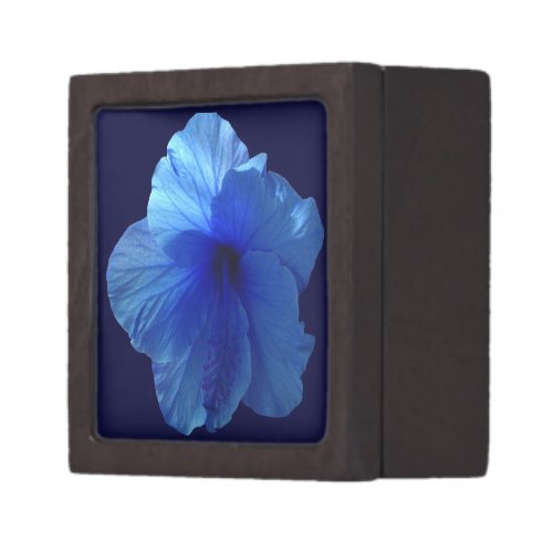 Blue Hibiscus Flower Jewelry Box