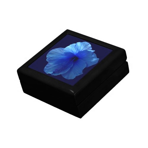 Blue Hibiscus Flower Jewelry Box