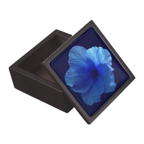 Blue Hibiscus Flower Keepsake Box