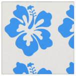 Blue Hibiscus Flower Print Fabric