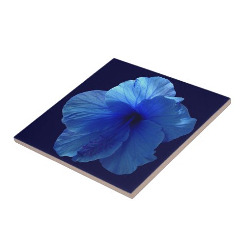 Blue Hibiscus Flower Tile