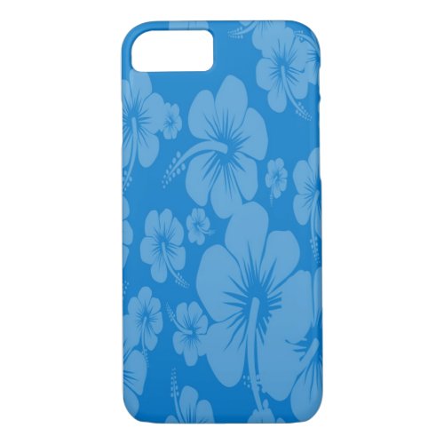 Blue Hibiscus Hawaiian Print iPhone 87 Case