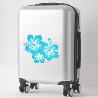 Blue Hibiscus Tropical Flowers Sticker