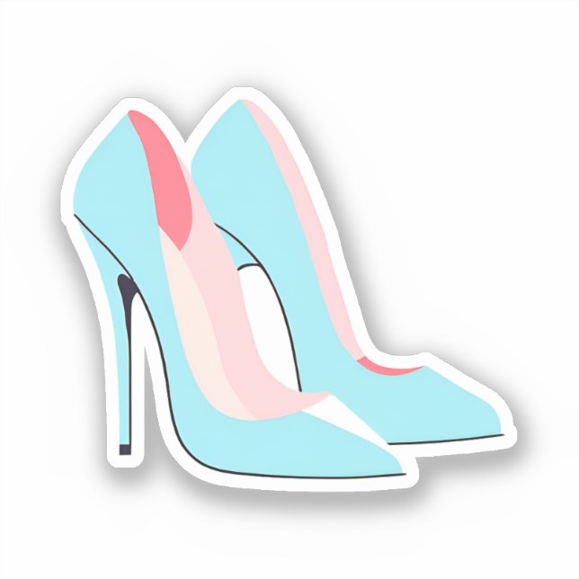 Blue High Heels Sticker (Front)