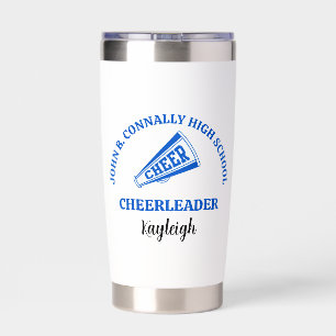 Blue High School Cheerleader Personalized Insulated Tumbler