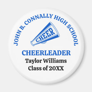 Blue High School Cheerleader Personalized Magnet