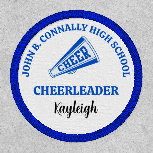 Blue High School Cheerleader Personalized Patch