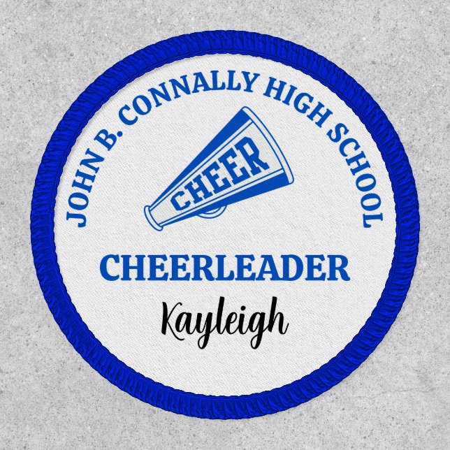 Blue High School Cheerleader Personalized Patch (Front)