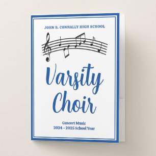 Blue High School Choir Customizable Music Pocket Folder