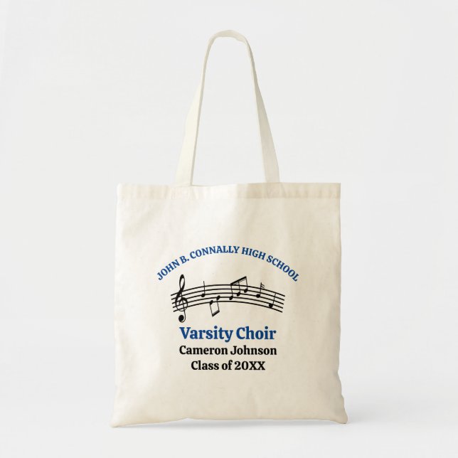 Blue High School Choir Customizable Tote Bag (Front)