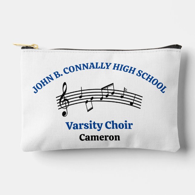 Blue High School Choir Personalized Accessory Pouch (Front)