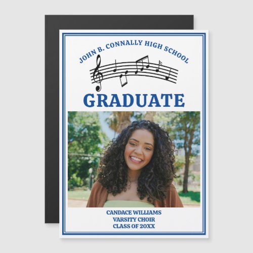 Blue High School Choir Photo Graduation Magnet
