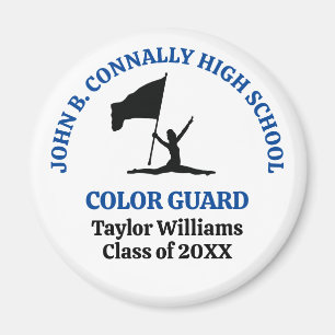 Blue High School Color Guard Personalized Magnet