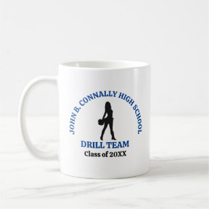 Blue High School Drill Team Dancer Personalized Coffee Mug