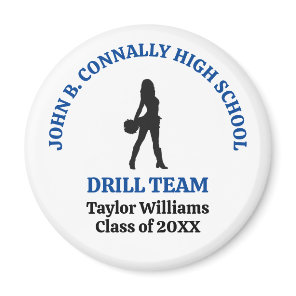 Blue High School Drill Team Dancer Personalized Magnet