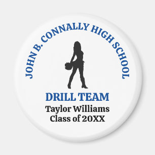 Blue High School Drill Team Dancer Personalized Magnet