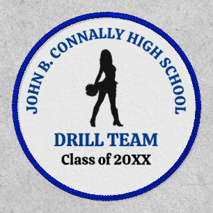 Blue High School Drill Team Dancer Personalized Patch