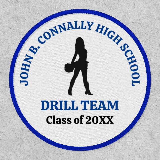 Blue High School Drill Team Dancer Personalized Patch (Front)